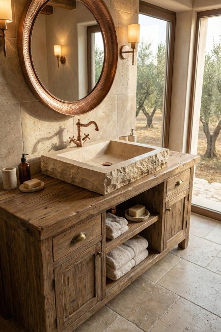 حوض حجر طبيعي  – 53×52 سم